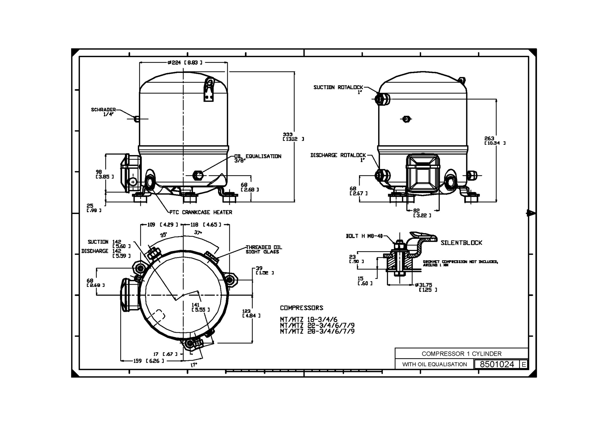 Maneurop Reciprocating Compressor  MTZ18-4VI