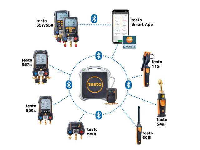 Testo 560i Blue/T Kit Digital Refrigeration scale and intel